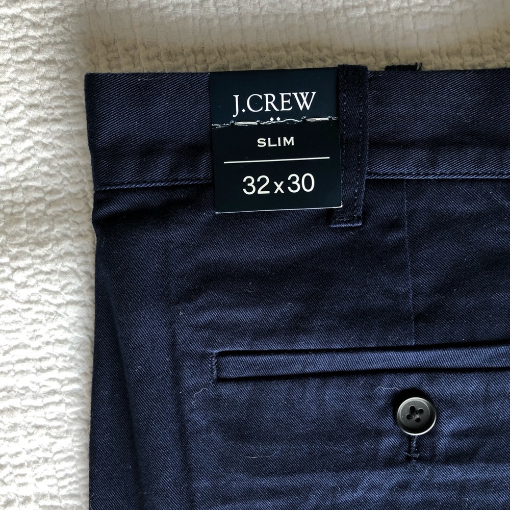 NWT J.Crew Slim Fit Flex Khaki 32x30 Navy Blue